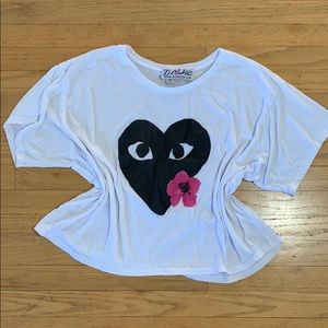 Hawaiian Floral Heart Tee